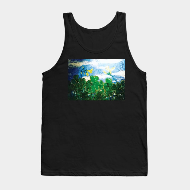 Shamrock cartoon scene Tank Top by backline